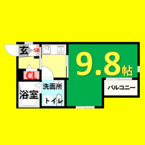 アコモ元中村　名古屋市賃貸　仲介手数料無料の間取り