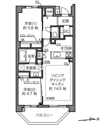 【間取り】 | 藤和学芸大学ホームズⅡ