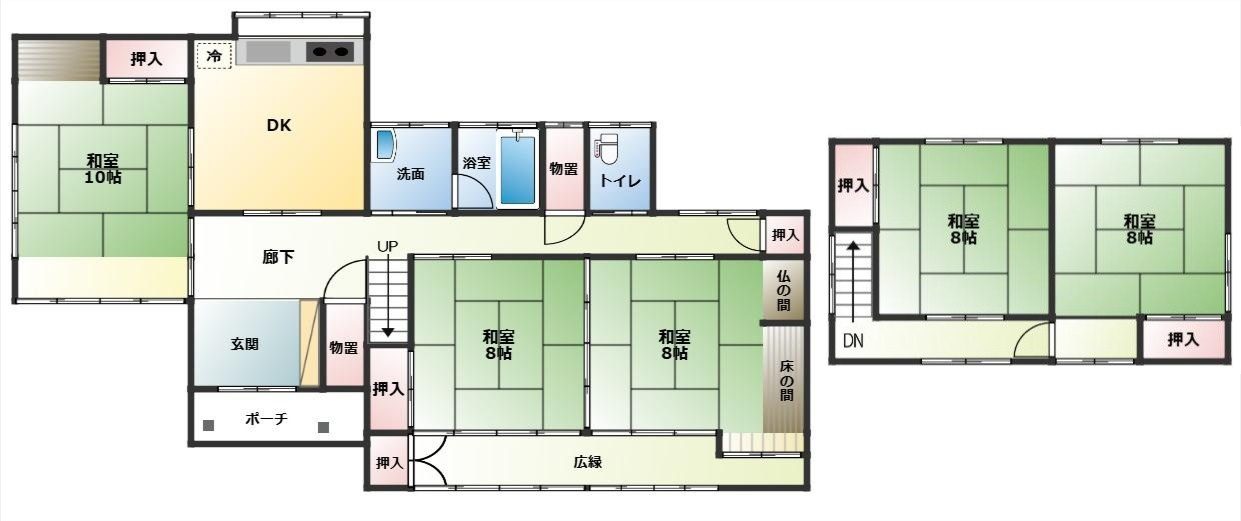 大潟区四ツ屋浜中古物件の間取り