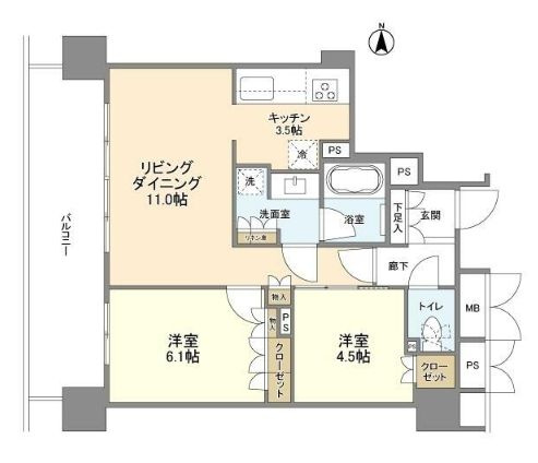 ブランズタワー御堂筋本町の間取り