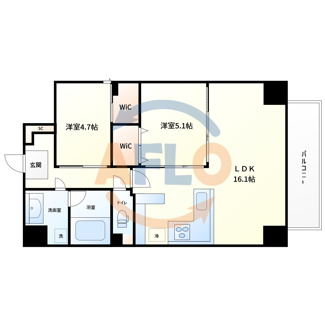 【間取り】 | ブエナビスタ阿波座タワー　明治小学校区 | ブエナビスタ阿波座タワー　間取り