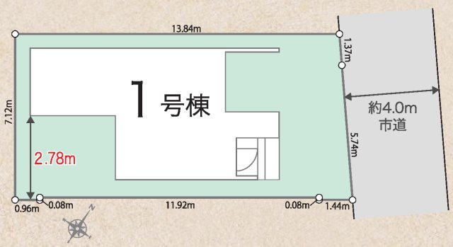 相模原市中央区上溝3丁目の区画図