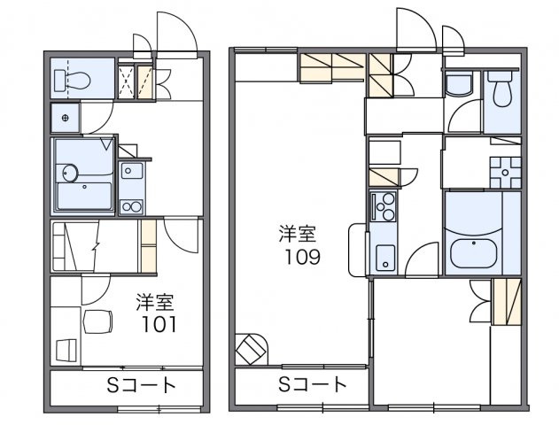 レオパレスヴェルヴェデーレの間取り|画像2