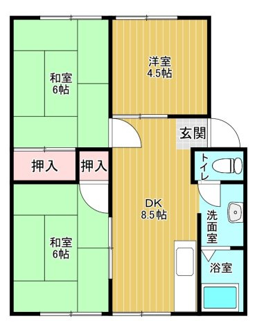 ハイツラポートB棟の間取り