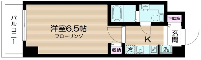 シャイン小石川の間取り|1Ｋ