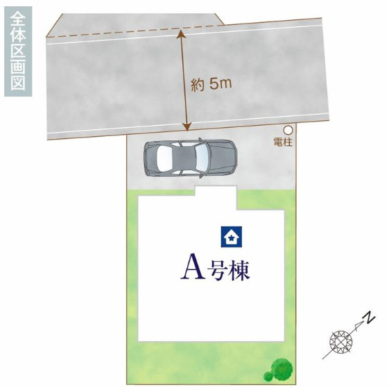 新築／富士見市鶴瀬東２丁目の区画図|カースペースあり（車種による）
