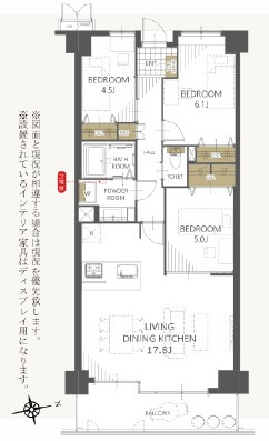 サンヴェール垂水星ヶ丘の間取り|使いやすい間取りの3LDKです！