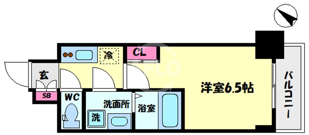 S-RESIDENCE阿波座WESTの間取り|S-RESIDENCE阿波座WEST　開放感ある間取り