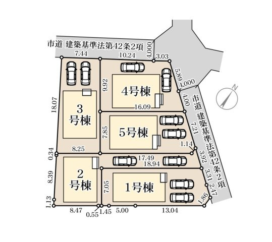 小郡市小郡第2-5棟（3号棟）の区画図|配置図（3号棟）