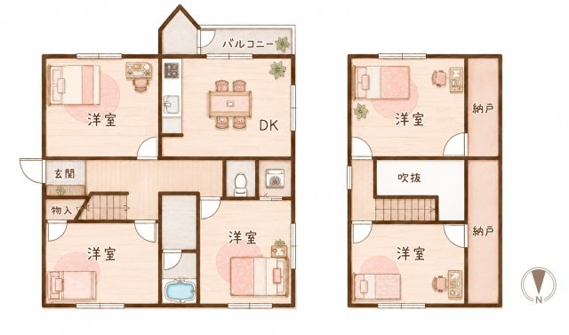 忍ケ丘クレセントヴィラF棟の間取り|間取り図はいかがですか？ご希望を叶える間取りですか？リビングの広さは？水回りの位置は？カウンターキッチン？など色々な情報が集約されています。弊社ではリフォームなどのご相談も承っております。