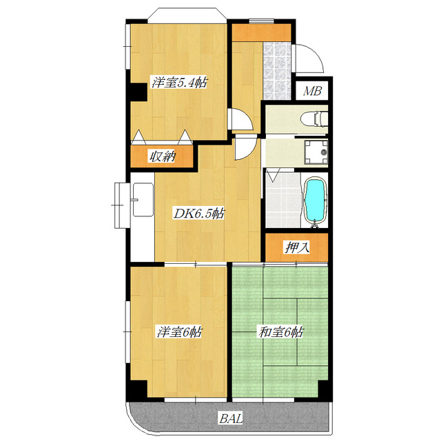 ＩＧマンションの間取り|2面採光の3DK♪