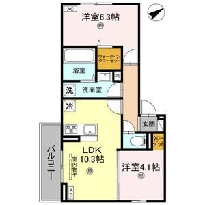 【間取り】 | DーROOM 西矢倉 | お部屋の間取りです。