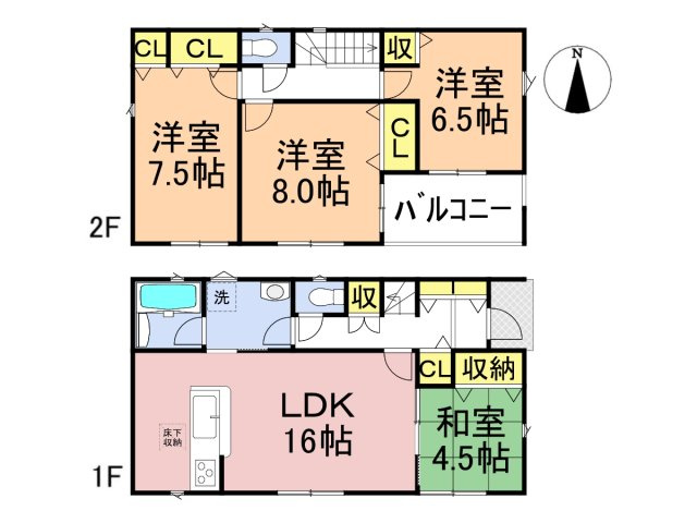 クワイエ　岐阜市西改田松の木第2　全1区画分譲の間取り|■1号棟　■ヤマダ不動産　株式会社リライフ　
■夢のマイホーム購入をフルサポートします！
