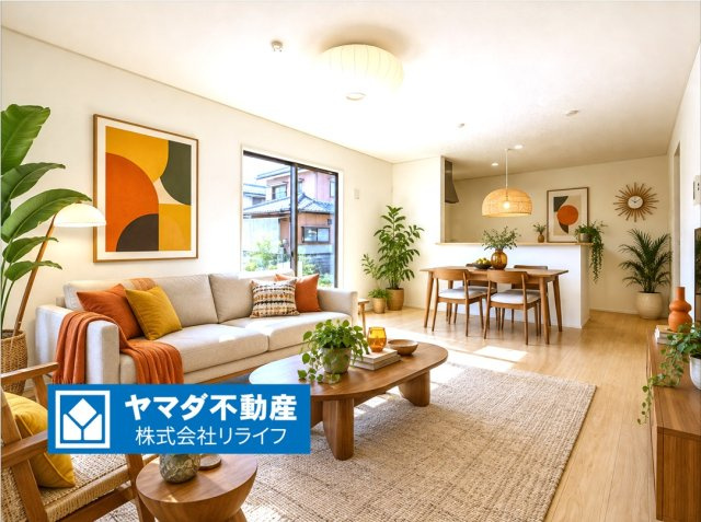 クワイエ　岐阜市西改田松の木第2　全1区画分譲の居間・リビング|※家具はCGによるイメージ　フローリング材は木目調でナチュラルな美しさ。様々な傷やクラックの発生を大幅に抑える特殊加工済みです。