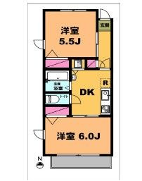 月村マンションＮＯ．２の間取り