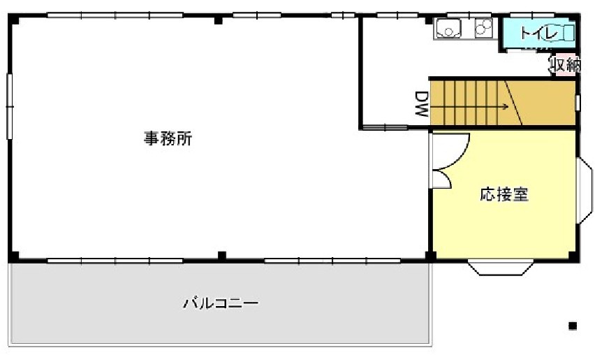 売事務所・倉庫の間取り|事務所２階