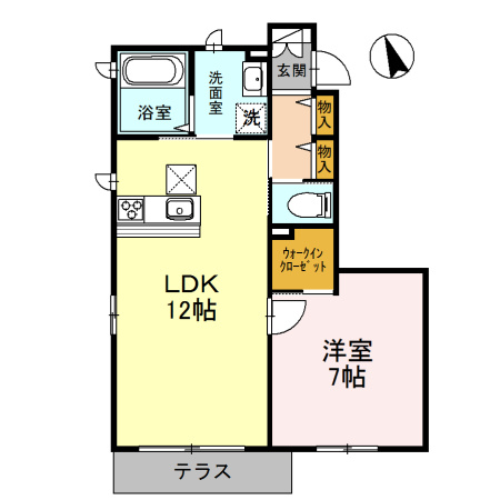 HEARTYS ENT  A棟の間取り