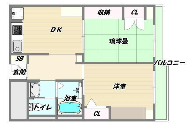 大阪市淀川区西宮原１丁目の賃貸マンションの間取り