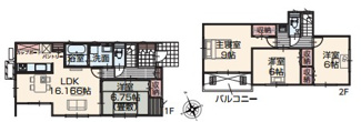 【間取り】 | いろどりアイタウン古河市三杉町1丁目　 | 全部屋南向きで明るい室内が特徴☆