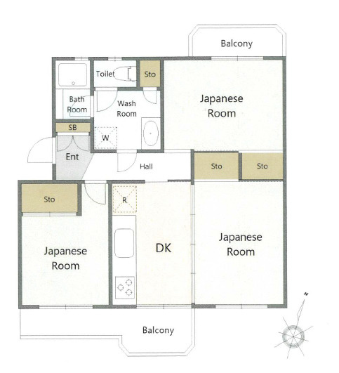 くずは台団地　1号棟の間取り