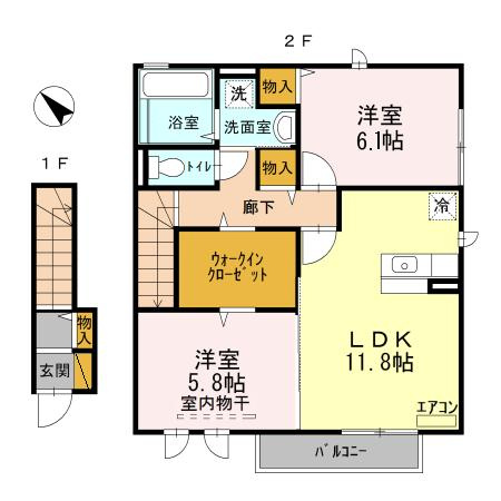 ラヴェスト・コート　Bの間取り|間取図