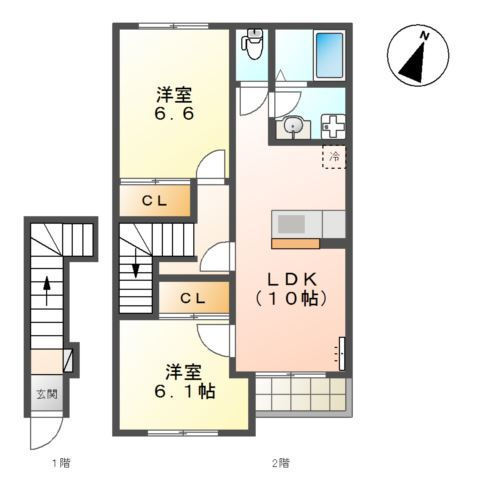 クレア貝塚の間取り