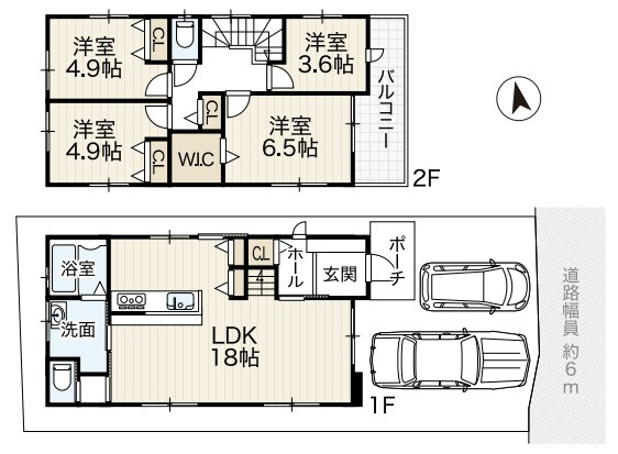 耐震等級3取得　桃山台3丁目　新築2区画　2号棟の間取り