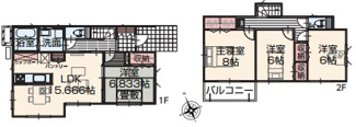 【間取り】 | いろどりアイタウン古河市三杉町1丁目　 | 全部屋南向きで明るい室内が特徴☆