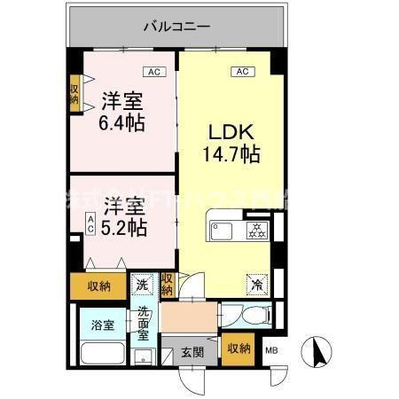 カスタリア西船橋Ⅱの間取り