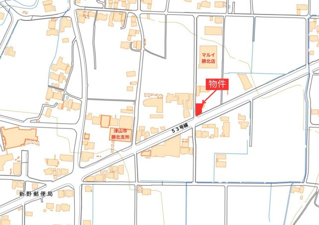 津山市新野東　売土地　６８坪の地図