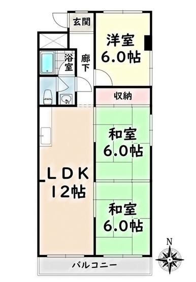 【間取り】 | エリンデール桜本町（旧：コーポわかくさ）名古屋市賃貸・エレベーター付】