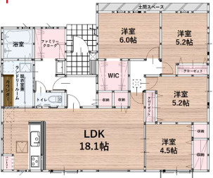 糟屋郡須恵町大字植木17期　６号棟の間取り