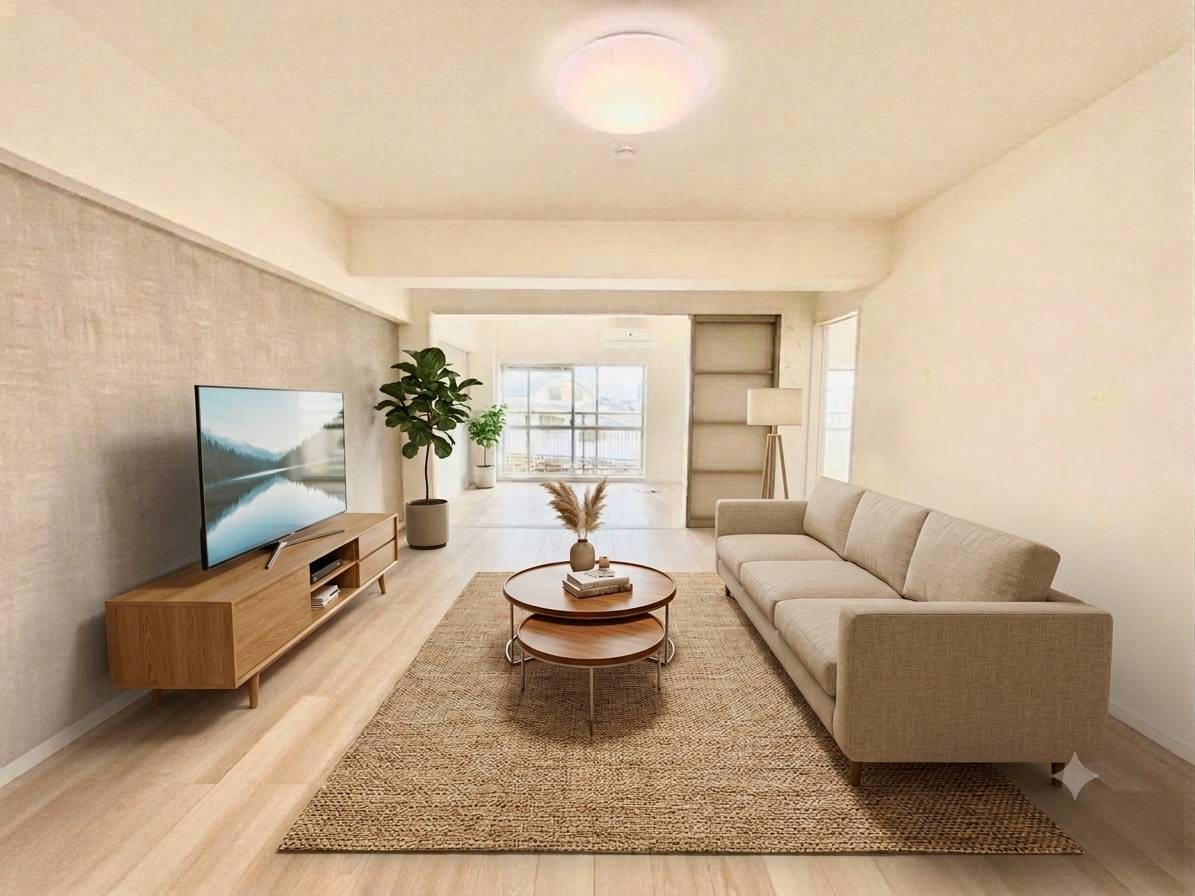 豊島ハイツの居間・リビング|家具は全てCGです。（2026.07.23撮影）

現地ご見学希望・資料請求などお気軽にお問い合わせ下さい！
03-5990-5201