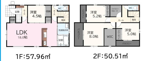 福津市西福間1丁目6期　２号棟の間取り