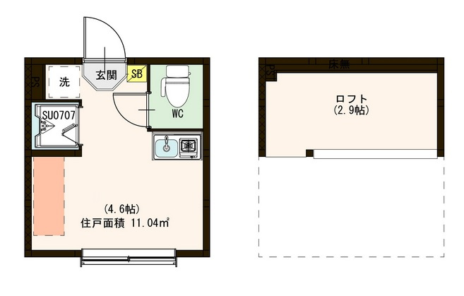 アルモ二―千川の間取り