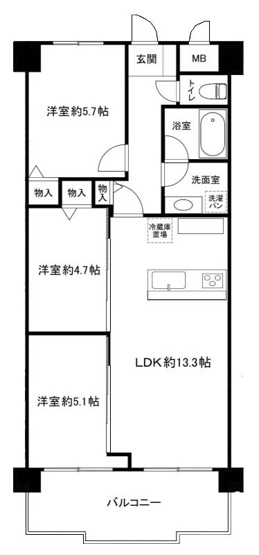 【間取り】 | ルモン山科四ノ宮 | 専有面積61.60㎡