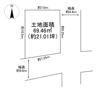 【土地図】 | 川西市東畦野3丁目14の18　建築条件無土地