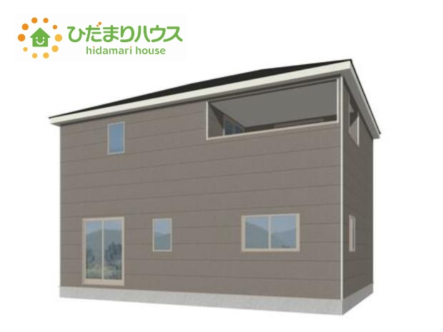 常陸大宮市石沢第5　新築戸建　3号棟の外観パース|たっぷりの陽光と心地よい風が舞い込む住まい♪