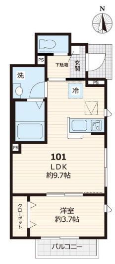 中野区弥生町２丁目のアパートの間取り