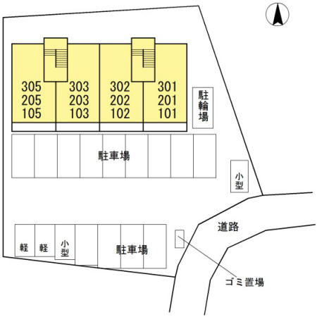 アンフルーヴ平田の区画図