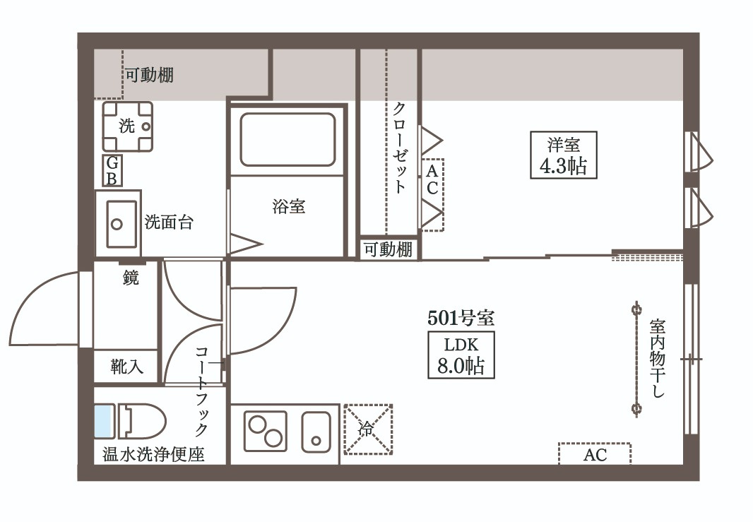 COCOCUBE大井町Ⅱの間取り