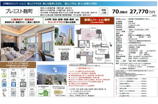 【その他】 | プレミスト麹町　仲介手数料無料＋100万円現金プレゼント中