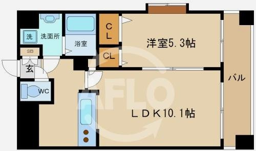 ラムール難波西の間取り|ラムール難波西　使い勝手のよい間取り