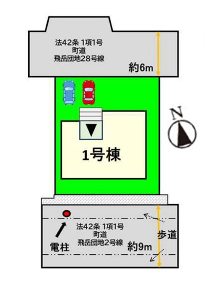 【区画図】 | 糟屋郡宇美町とびたけ3丁目2期・平屋　1号棟（全1棟）【仲介手数料無料・0円】 | 区画図です。1号棟