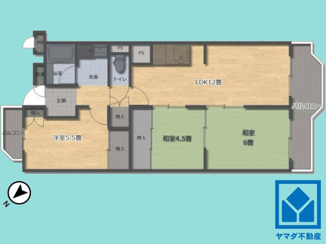 ハイツ西宇治4号棟の間取り