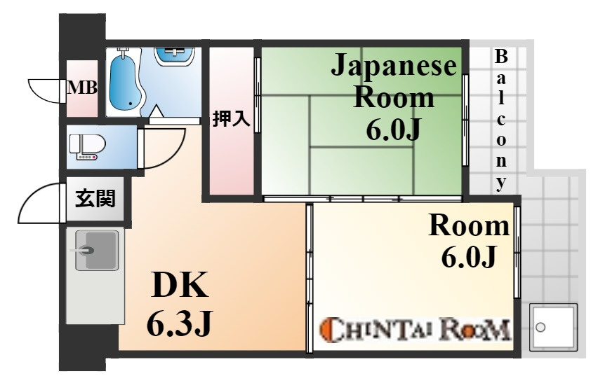 神戸市灘区灘南通１丁目の賃貸マンションの間取り