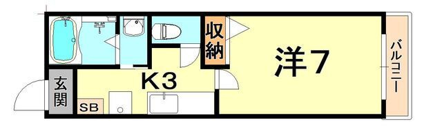 神戸市東灘区森北町３丁目のアパートの間取り