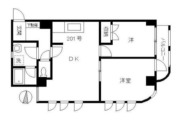 中野区新井２丁目の賃貸マンションの間取り