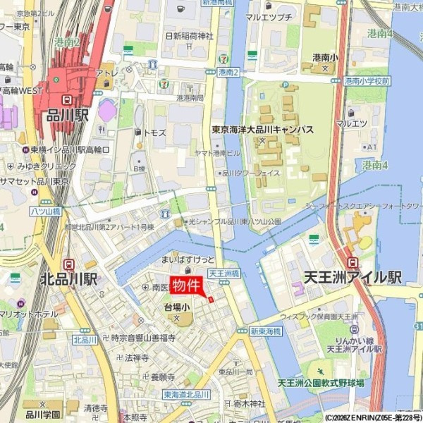 Ｔｈｅ　Ｓｈｉｎａｇａｗａ　Ｅａｓｔ　Ｒｅｓｉｄｅｎｃｅの地図