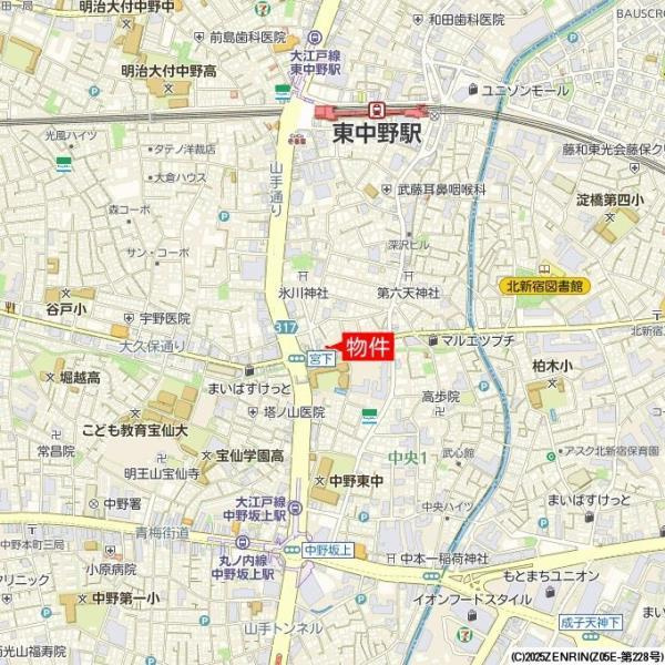 プラティーク中野坂上の地図